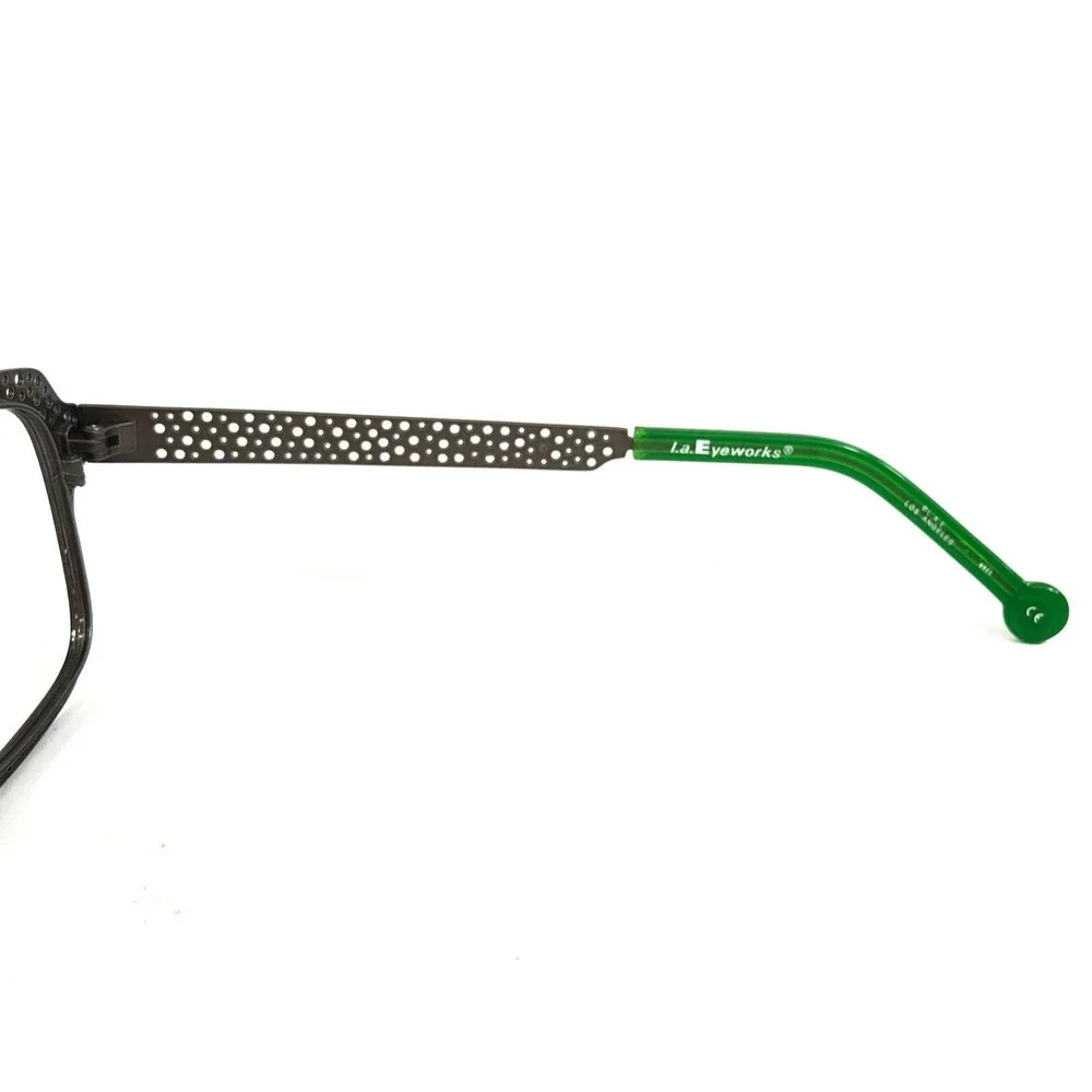 I.a. Eyeworks Eyeglasses Frames TUFFY 474 Perforated Purplish Gray 48-23-133